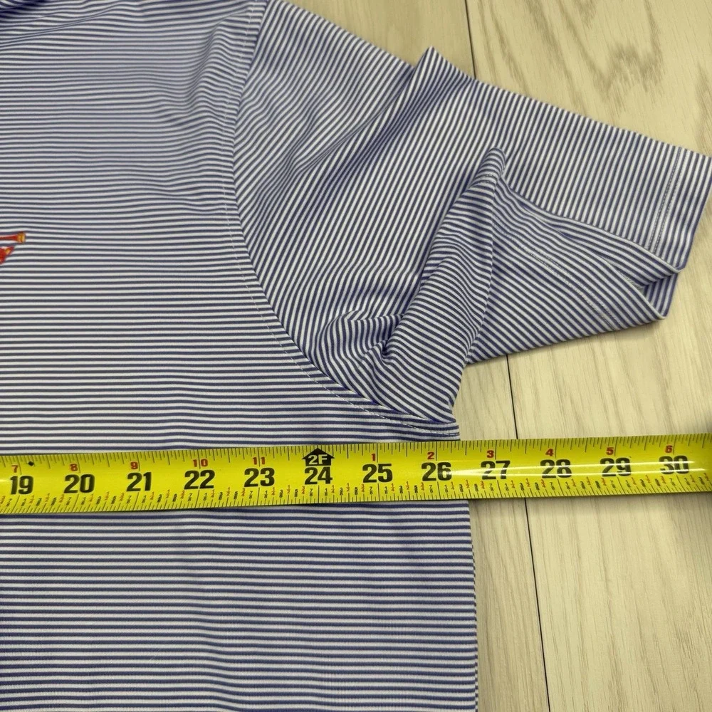 Myopia Hunt Club Greyson Golf Polo Shirt Purple White Stripe Men XXL Performance